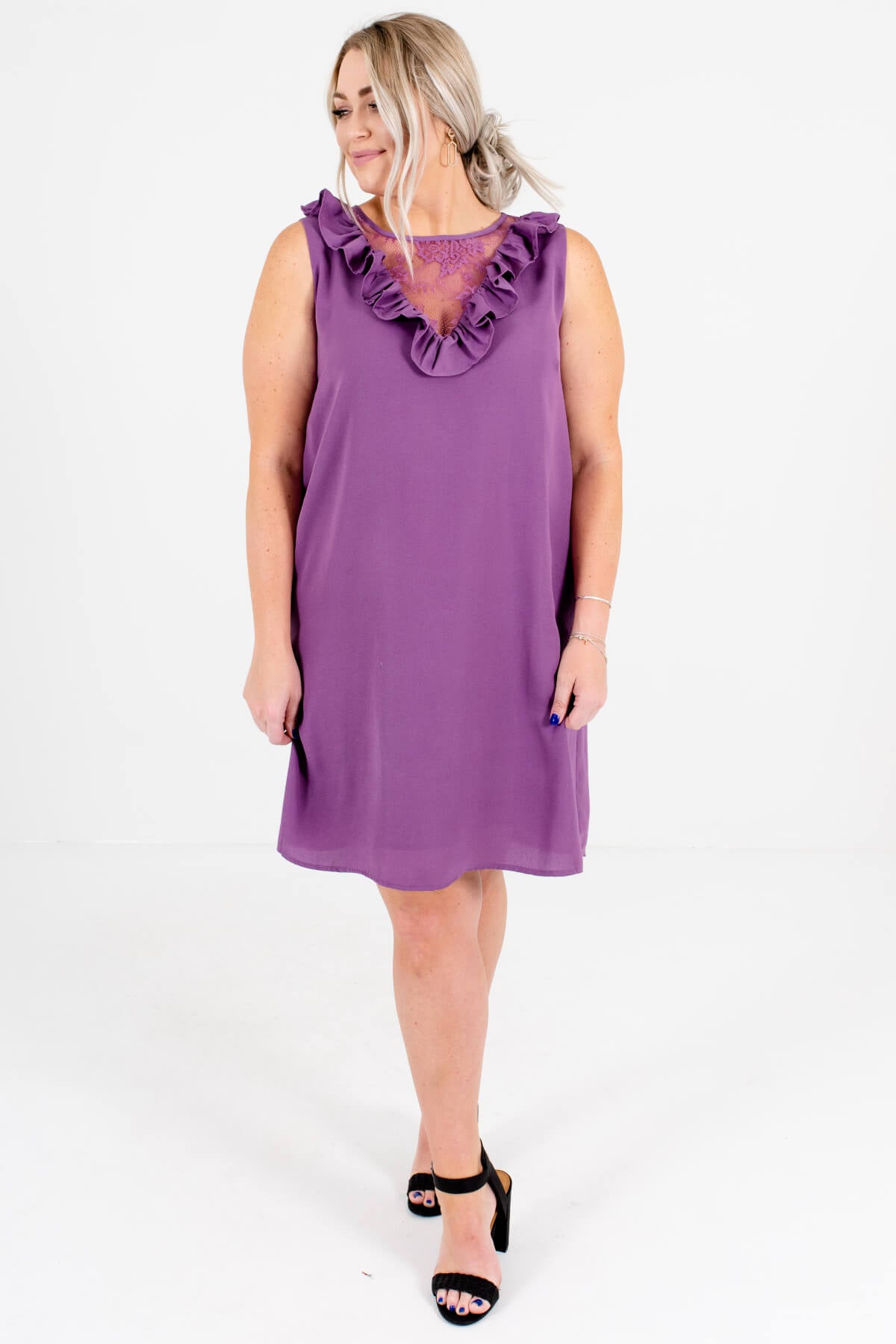 Such a Flirt Purple Mini Dress Plus Size Boutique Dresses