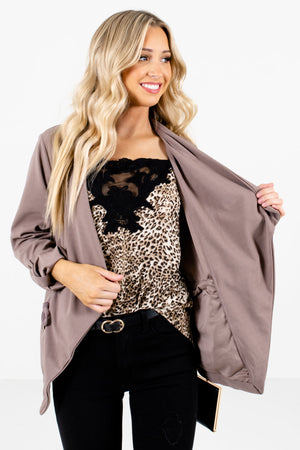 Women's Brown Business Casual Boutique Jacket