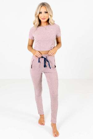 Women's Pink Boutique Two-Piece Set Pants with Pockets