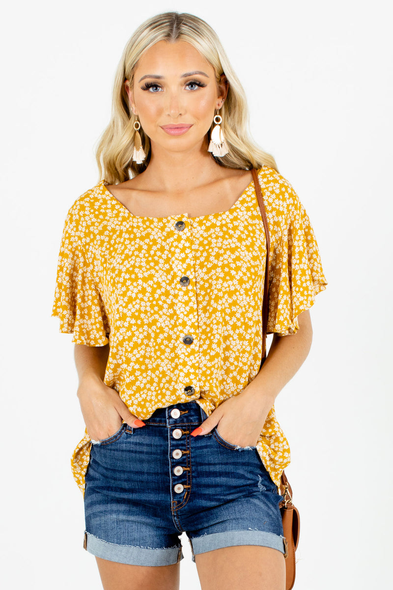 Sunkissed Sweetheart Yellow Floral Blouse