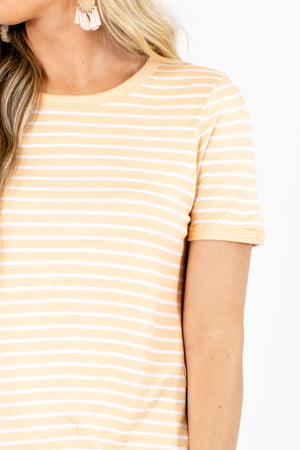 Women's Orange Everyday Boutique Striped Top