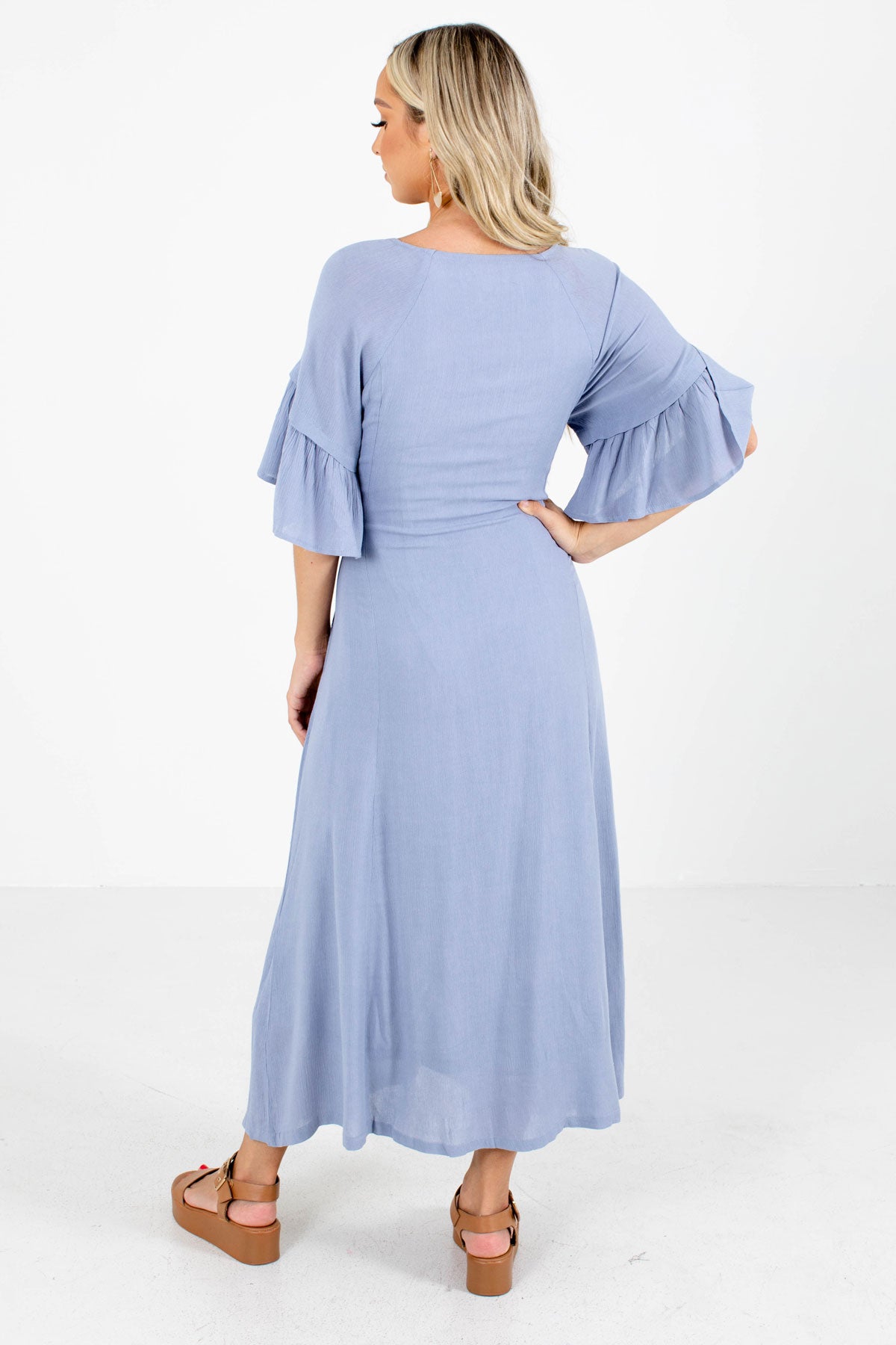 Women's Blue High-Quality Boutique Maxi Dress