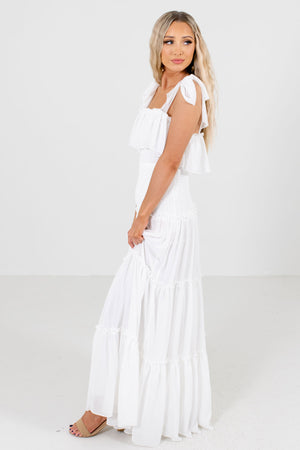White Partially Lined Boutique Maxi Dresses for Women