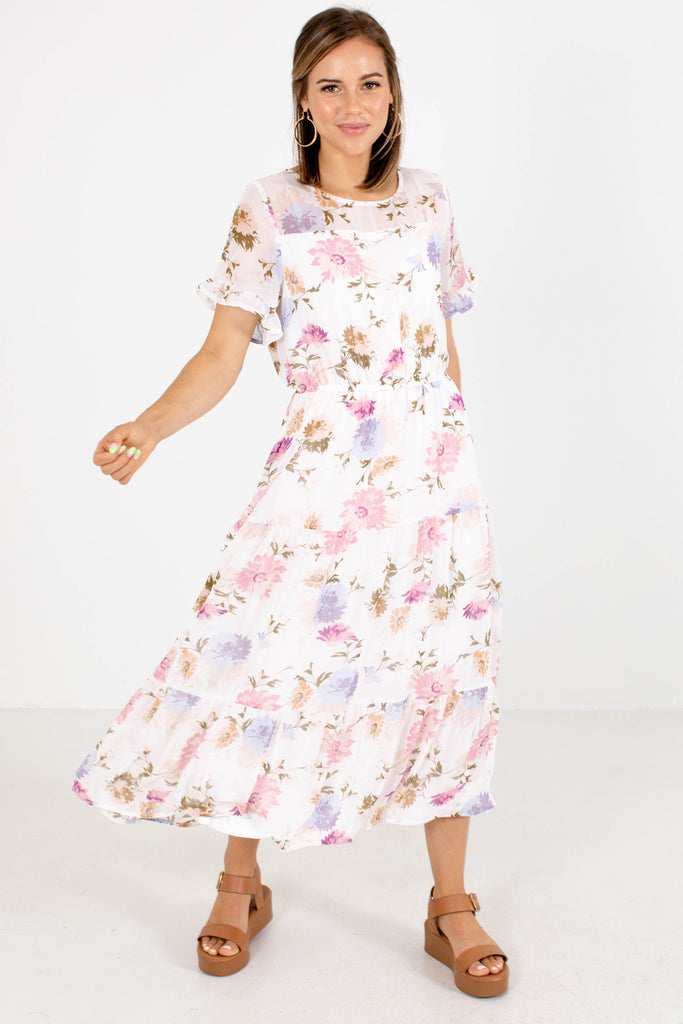 Sweet Surrender Floral Chiffon Dress in Navy