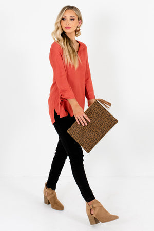 Dark Coral Cute and Comfortable Boutique Blouses for Women