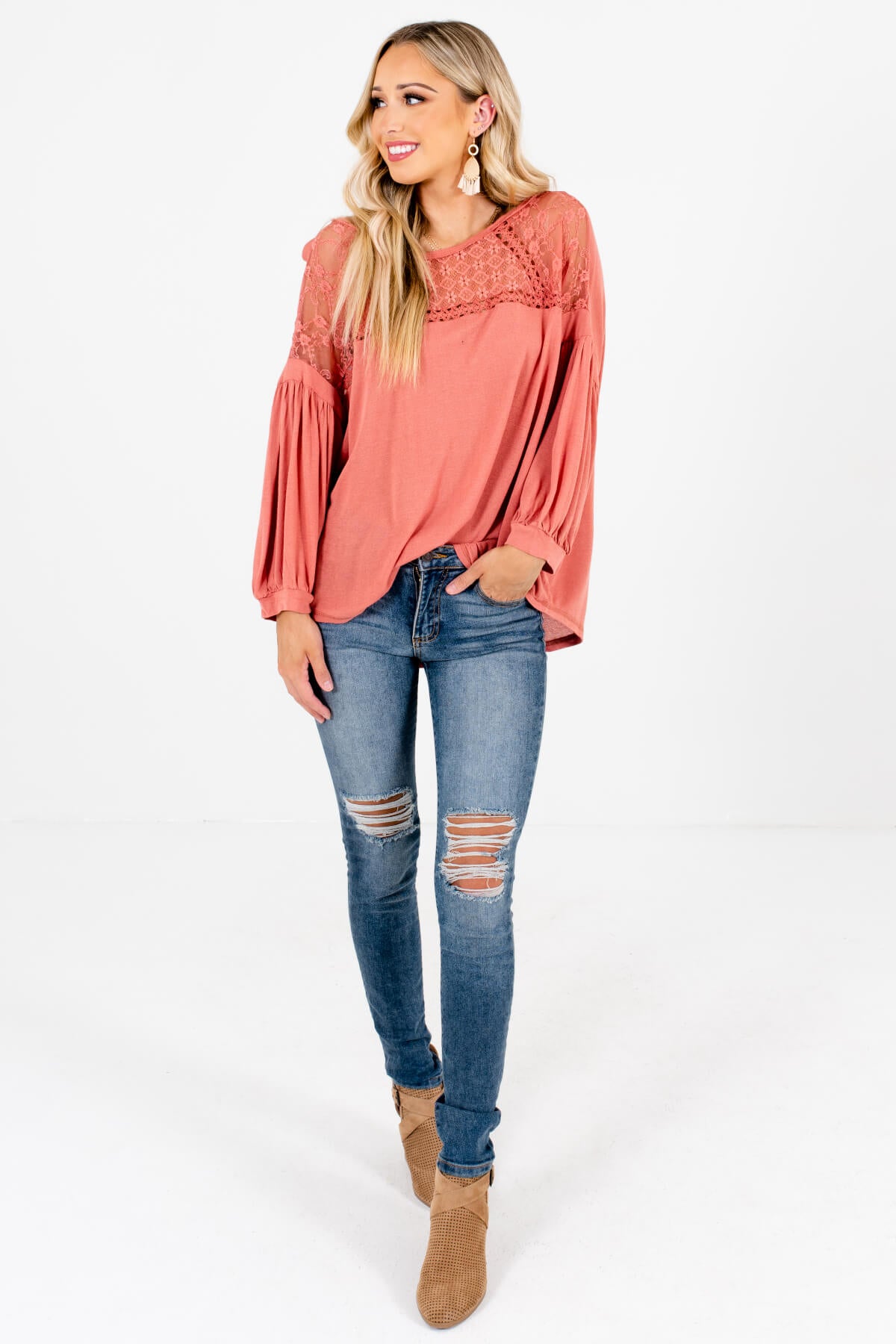 Women's Pink Boho Style Boutique Tops