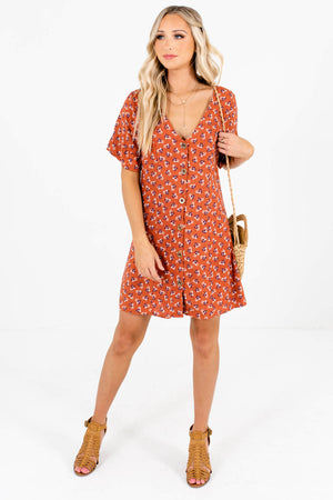 Rust Orange Cute and Comfortable Boutique Mini Dresses for Women