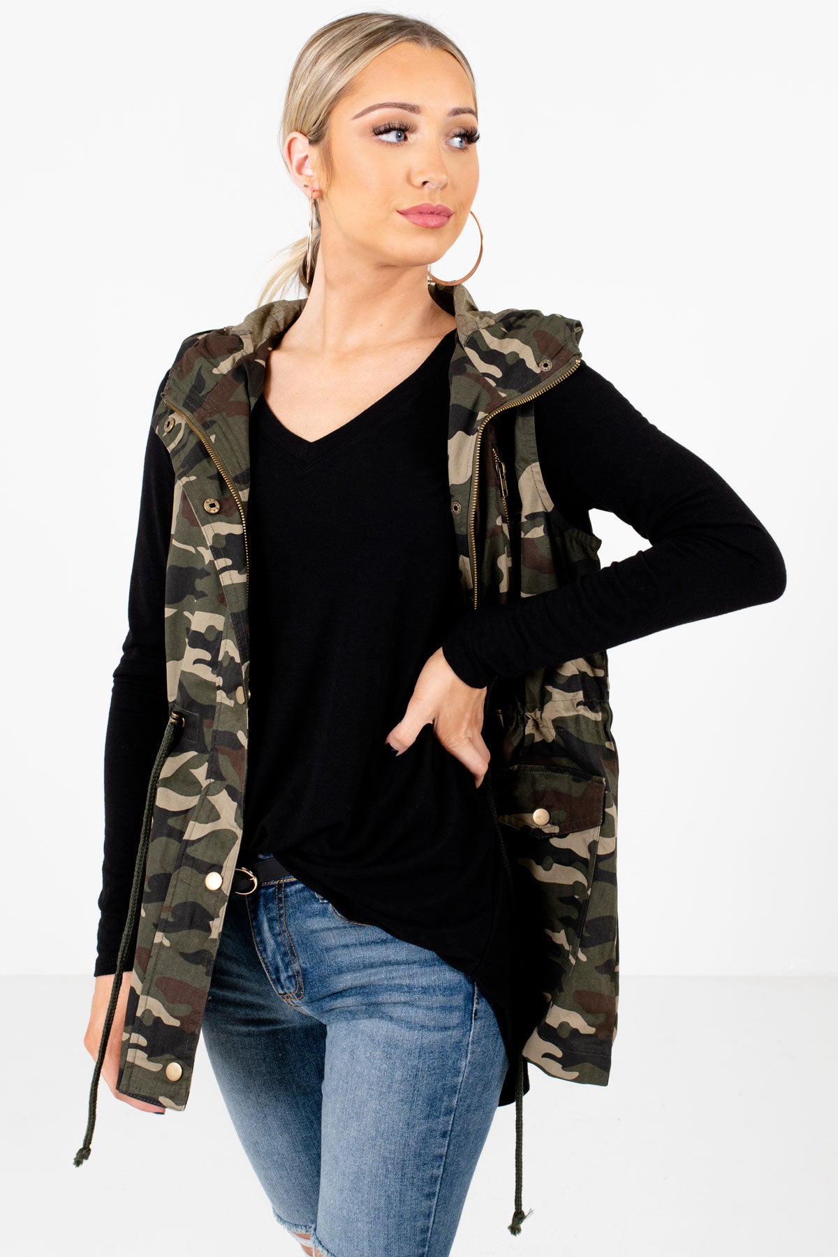 Green Camouflage Cute and Comfortable Boutique Vests for Women