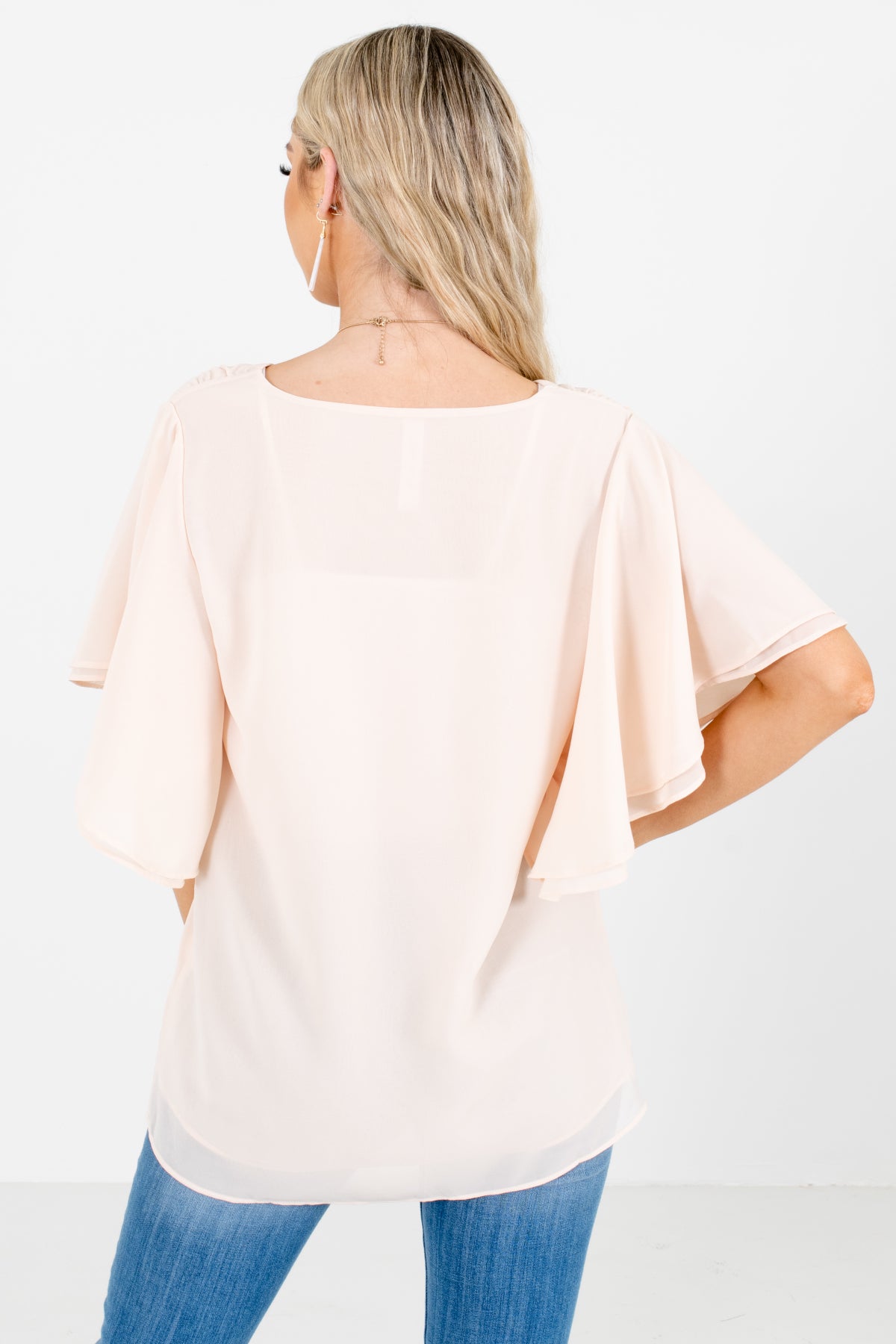 Take Care Flutter Sleeve Blouse | Bella Ella Boutique