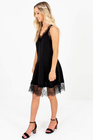Black Eyelash Lace Flare Mini Dresses Affordable Online Boutique