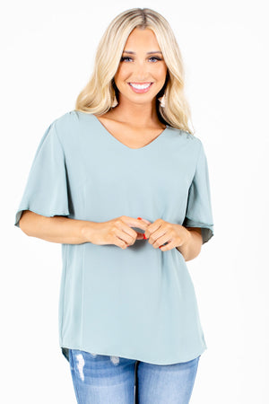 Green Cute and Comfortable Boutique Blouses for Women