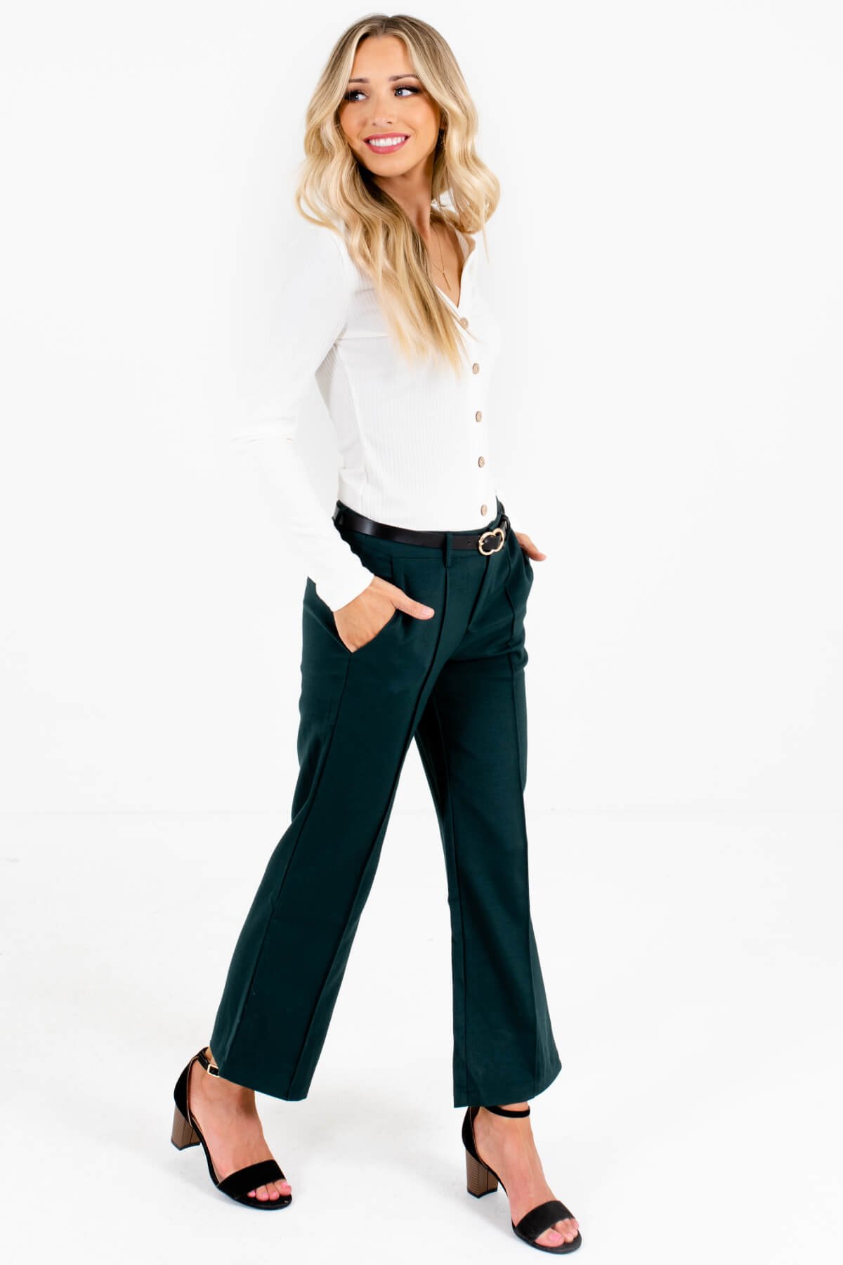 Dark Teal Green Boutique Pants and Slacks for the Office