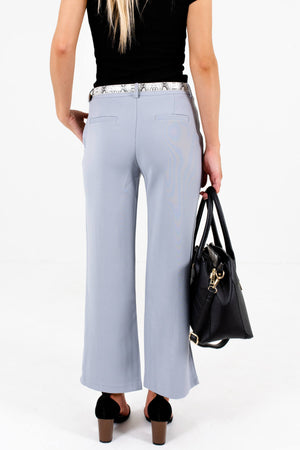 Light Slate Blue Gray Boutique Slacks for Women