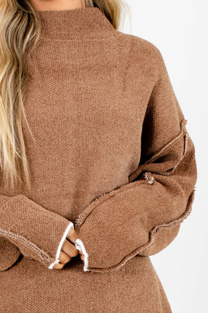 Women's Brown Oversized Boutique Sweater