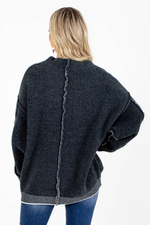 Women's Gray Soft Knit Boutique Sweater