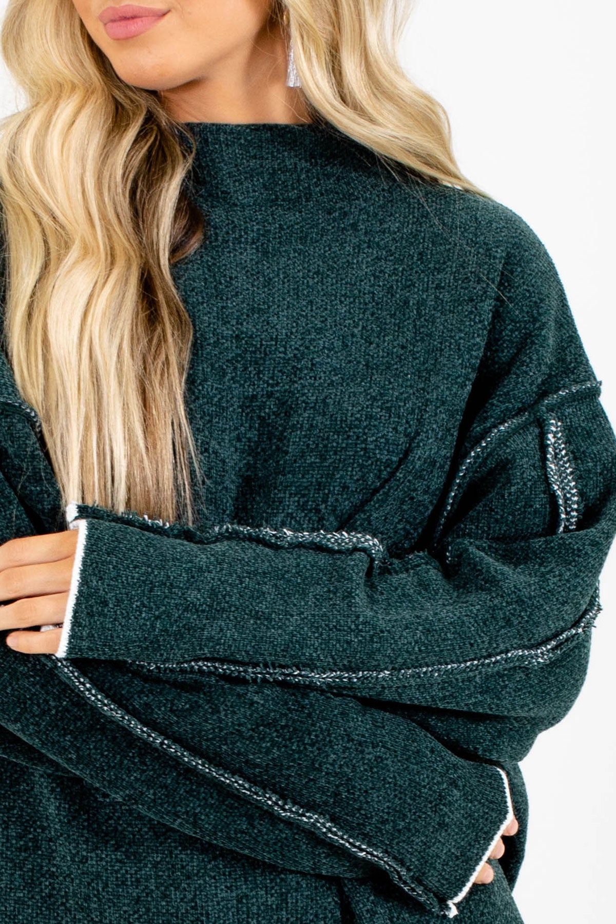 Dark Green Soft Knit Sweater Pullover