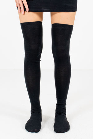 Black Boutique Thigh High Socks for Women