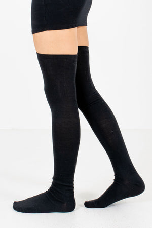 Women's Black Stretchy Material Boutique Socks