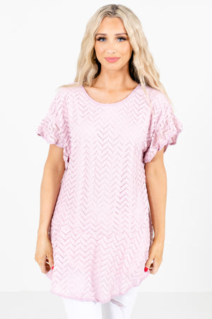 Pink Textured Material Boutique Blouses for Women