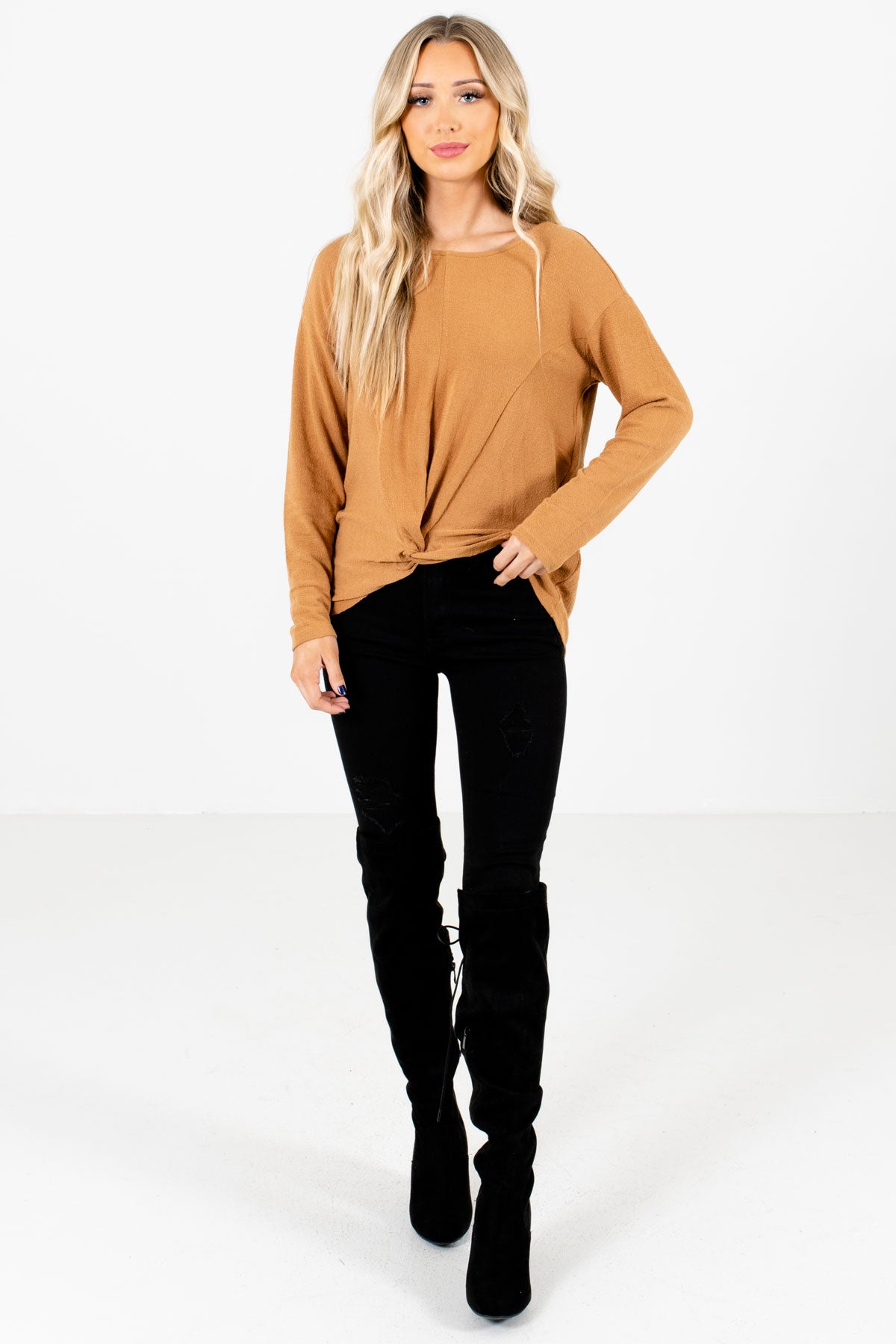 Mustard Cute and Comfortable Boutique Tops for Women