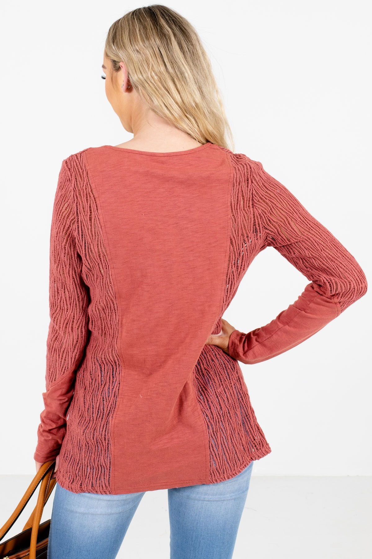 Women’s Coral Semi-Sheer Boutique Tops
