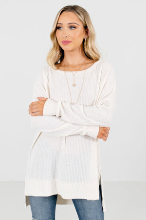 Women’s Cream Cozy and Warm Boutique Tops