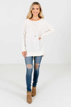 Cream Cute and Comfortable Boutique Tops for Women