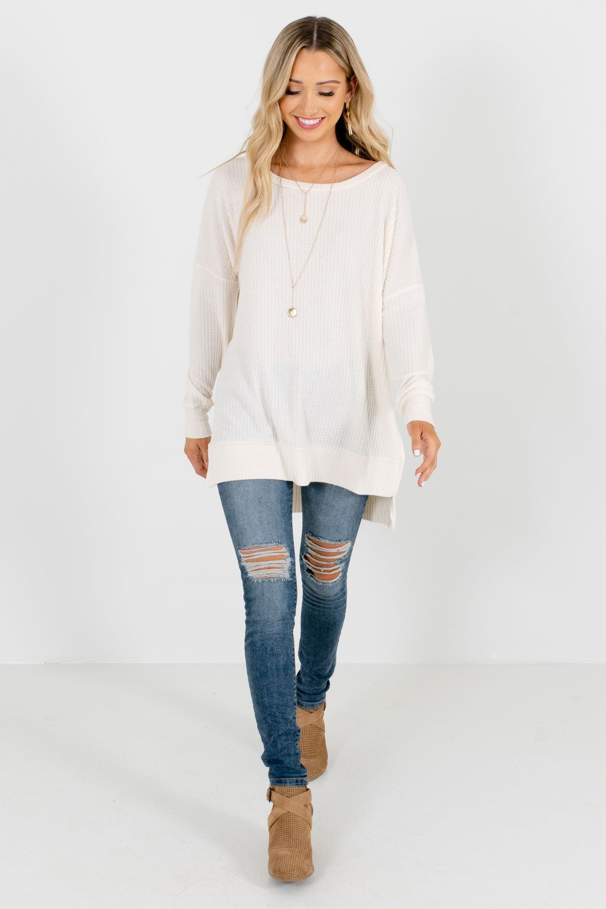 Women’s Cream Fall and Winter Boutique Clothing