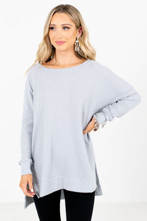 Women’s Gray Cozy and Warm Boutique Tops