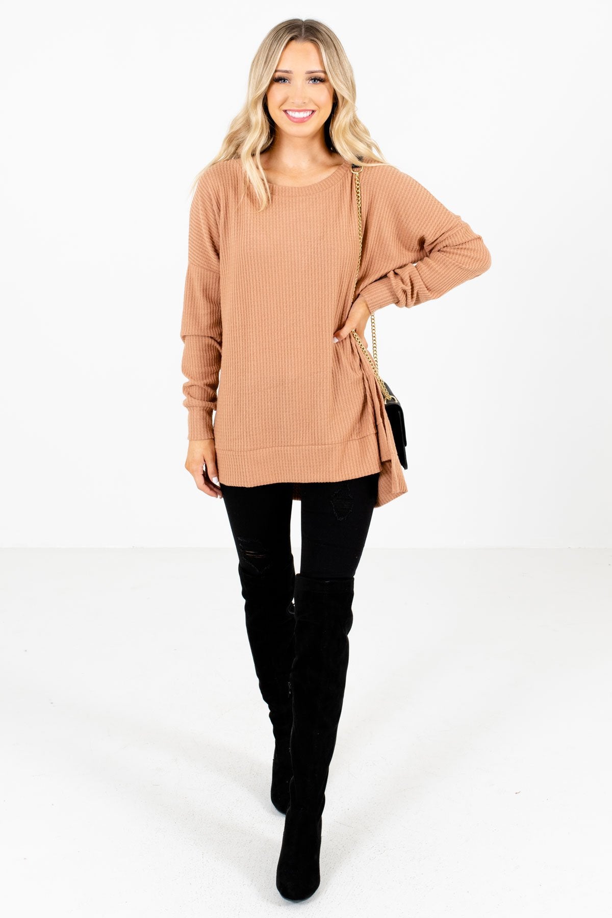 Women’s Tan Brown Fall and Winter Boutique Clothing