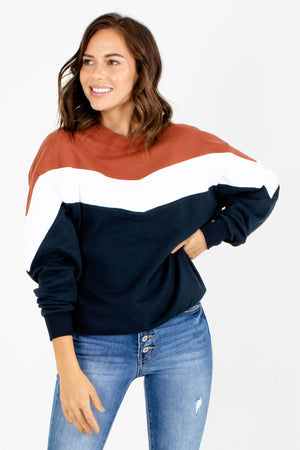 Navy Blue Cute and Comfortable Boutique Pullovers for Women