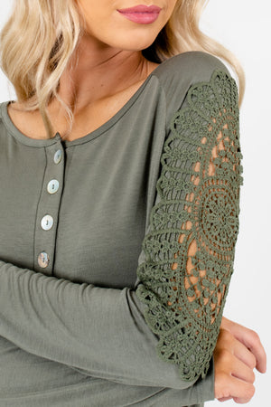 Light Olive Green Affordable Online Boutique Clothing for Women