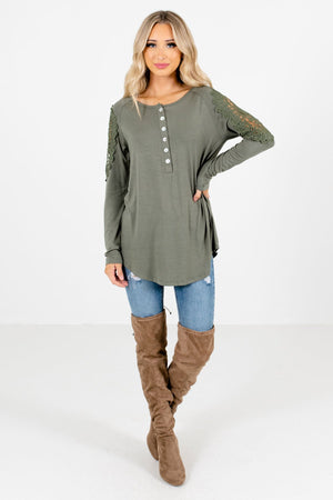 Women’s Light Olive Green Fall and Winter Boutique Clothing