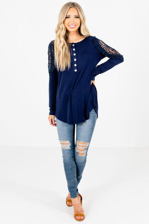 Navy Cute and Comfortable Boutique Tops for Women