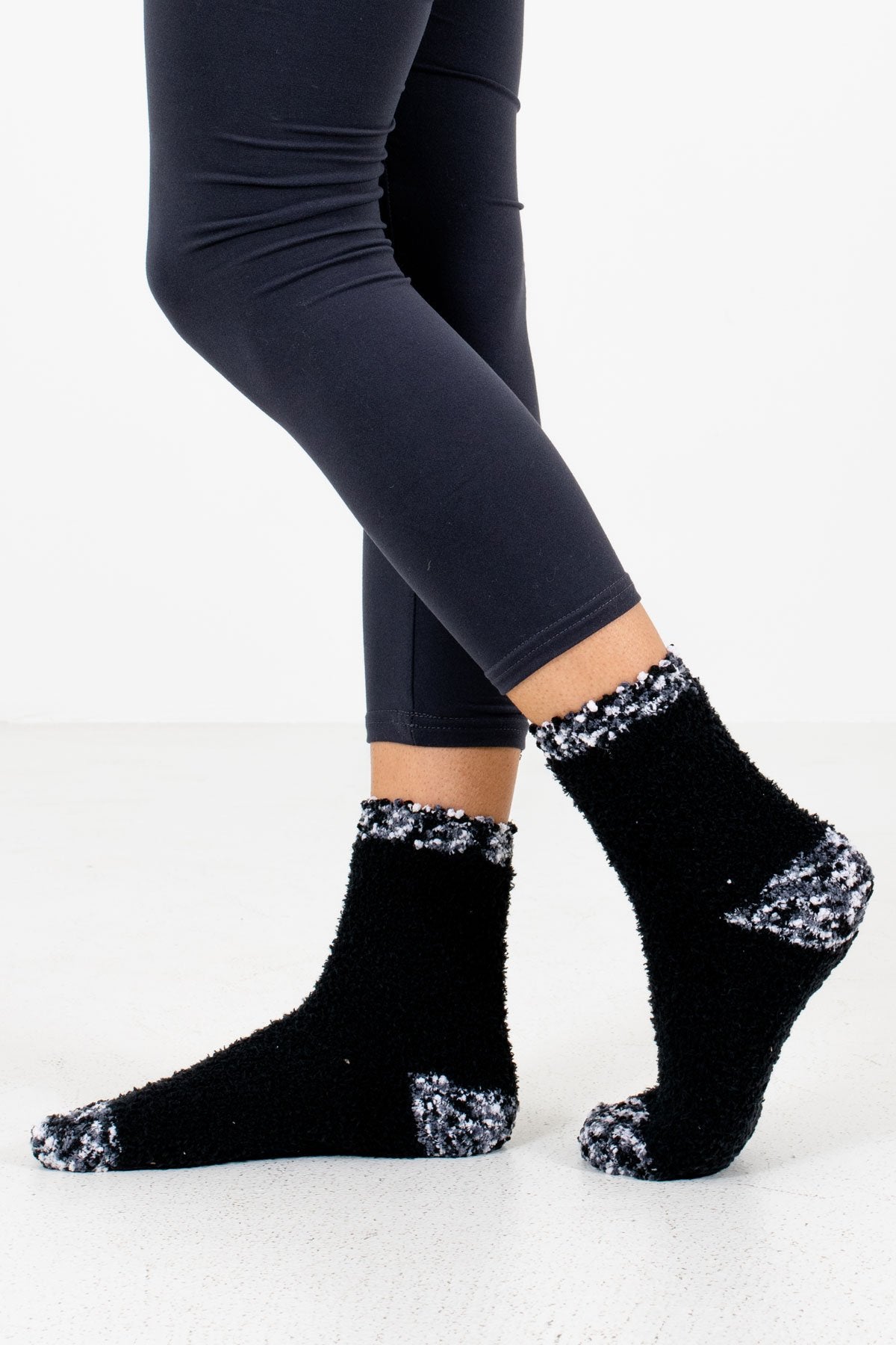 Black Cute and Cozy Boutique Socks for Women