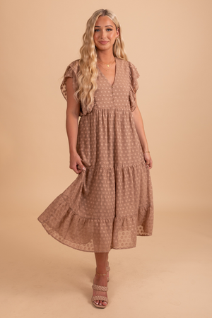 women's boutique brown maxi dress