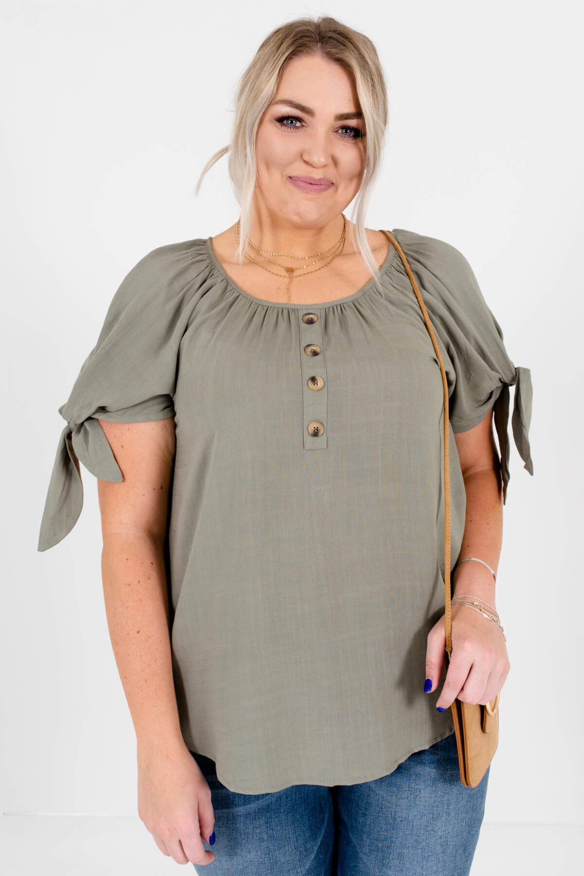 Women's Green High-Quality Boutique Plus Size Tops