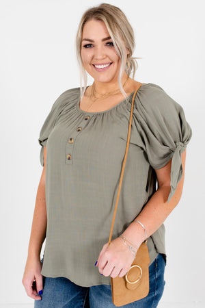 Green Cute and Comfortable Plus Size Boutique Tops for Women