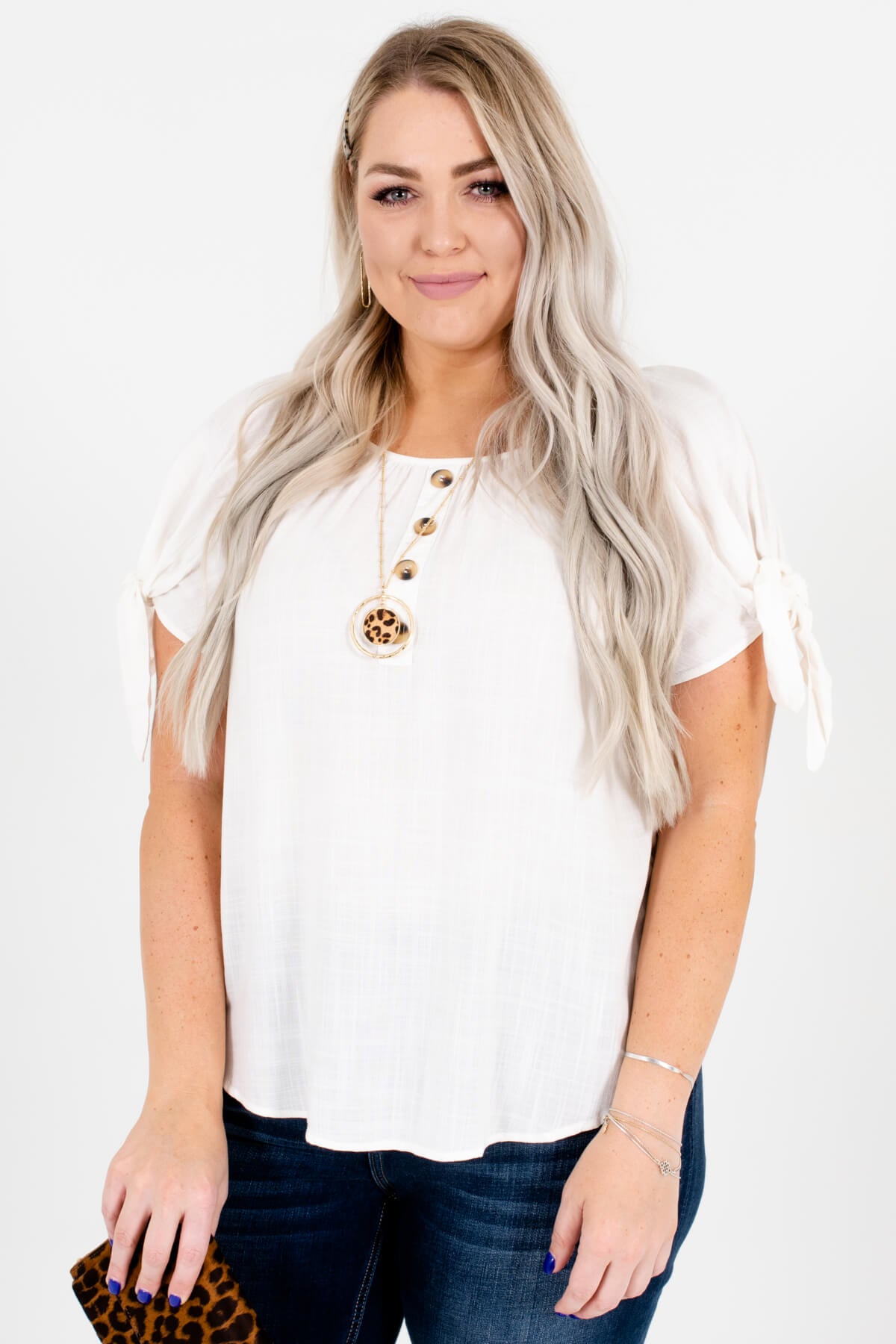 White Cute and Comfortable Plus Size Boutique Tops for Women