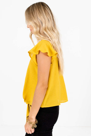 Women’s Mustard Yellow Lightweight High-Quality Boutique Tops