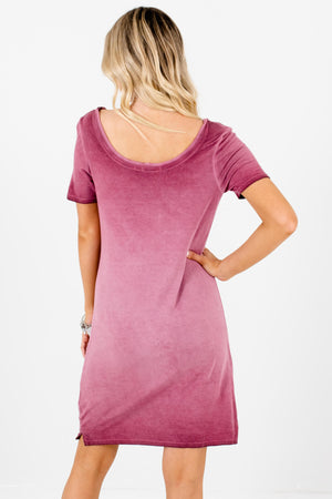 Women's Pink Round Strappy Neckline Boutique Knee-Length Dress