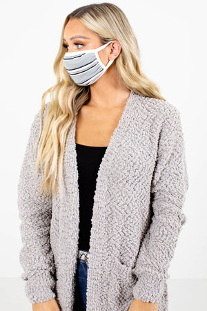 Women's Face Mask in Gray and White