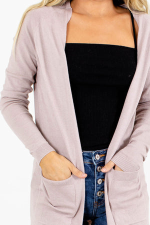 Women's Purple Split Hem Boutique Cardigan