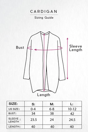 Cardigan Sizing Guide