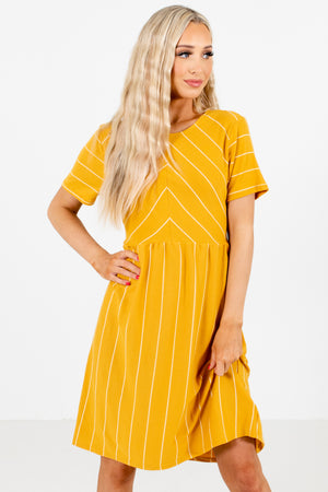 Mustard Cute and Comfortable Boutique Mini Dresses for Women