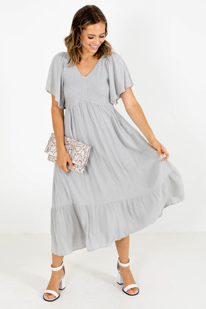 Gray Midi Dress for Women