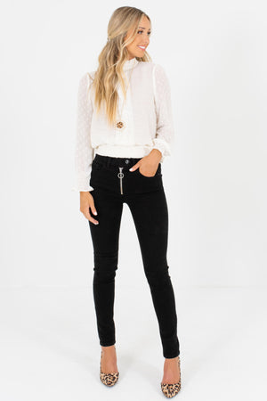 Black Cute and Comfortable Boutique Skinny Jeans for Women