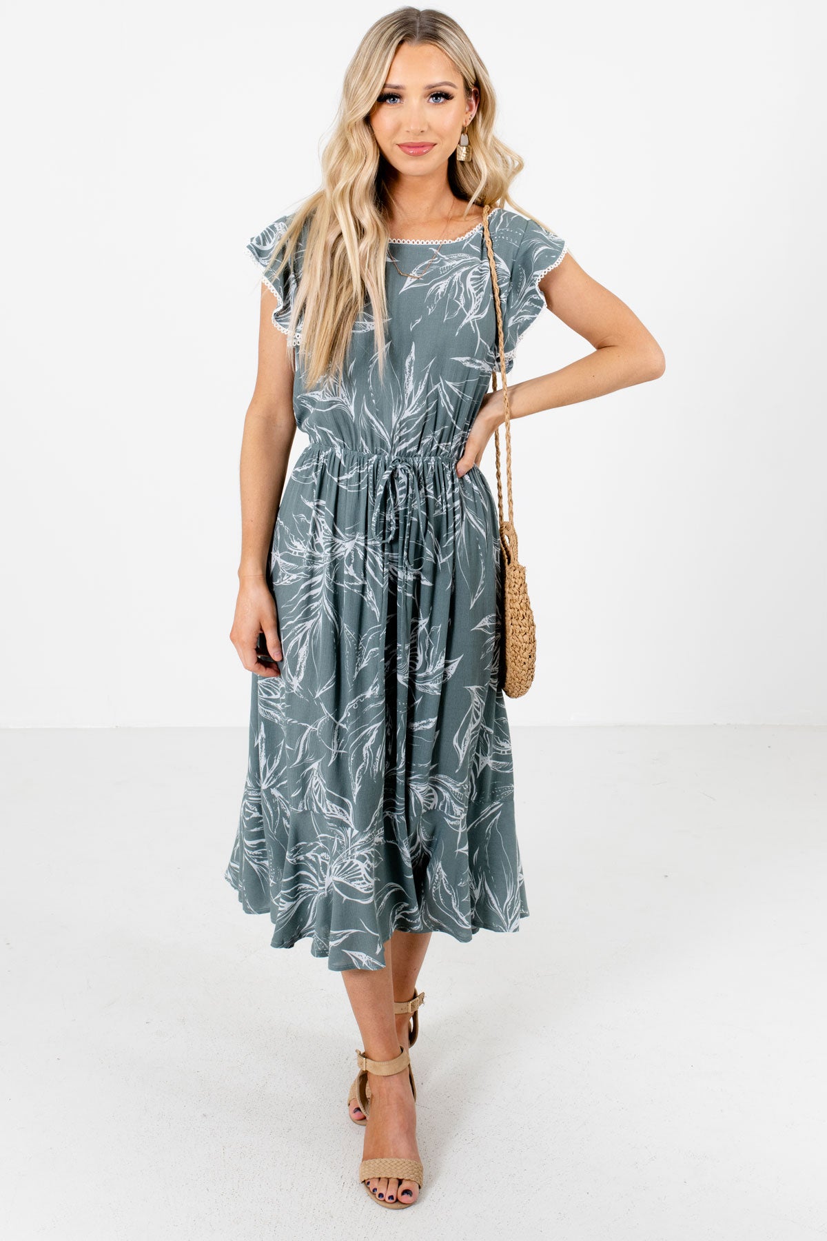 Green Cute and Comfortable Boutique Midi Dresses for Women