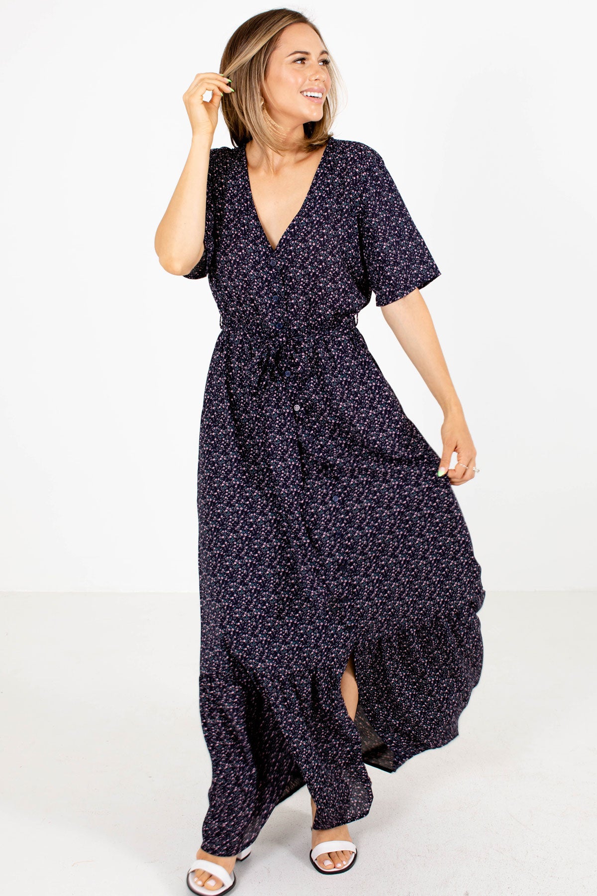 Whistles spot wrap outlet jersey dress