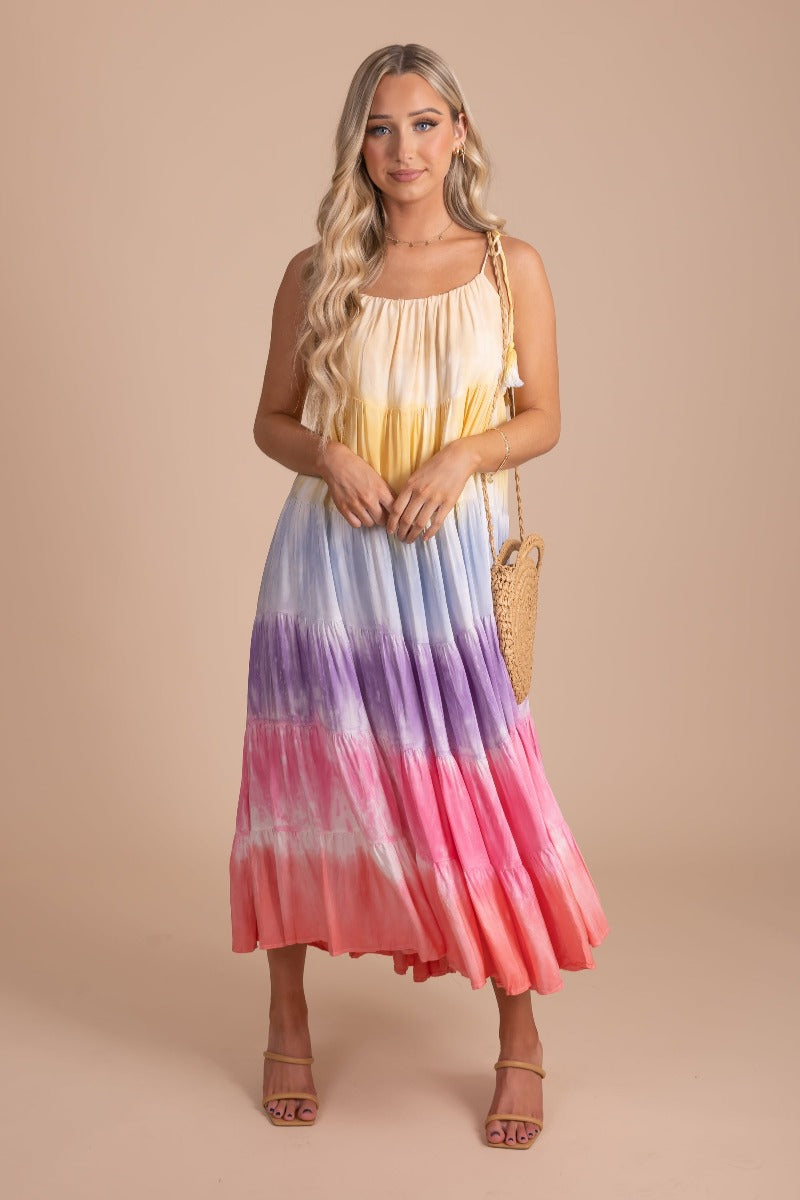 True Colors Tie Dye Maxi Dress - Pink